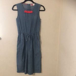 Mini-Boden Girls Lightweight Denim Jumpsuit- 11-12 years